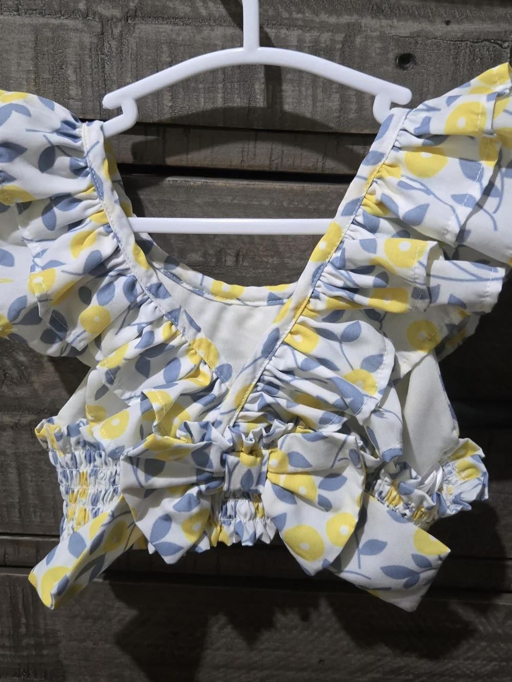 Elizabeth James Kids 24M Floral Ruffle Flutter Sleeve Swim Top